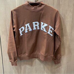 Parke Women's Brown Sweatshirt with White Lettering